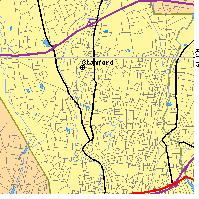 Zip code 06905 close-up map