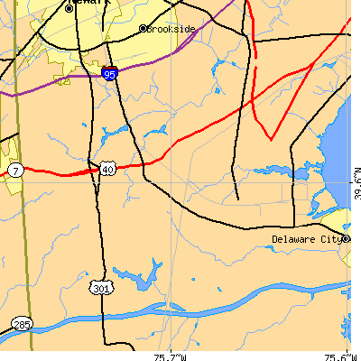 Zip code 19701 close-up map