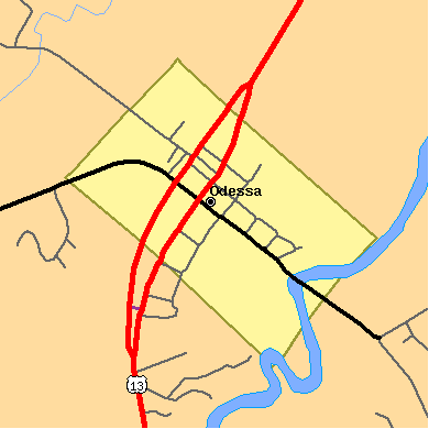 Zip code 19730 close-up map
