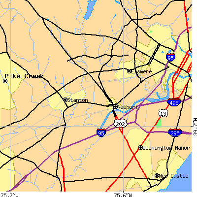 Zip code 19804 close-up map