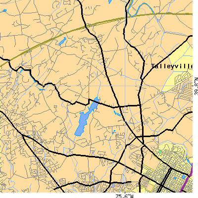 Zip code 19807 close-up map