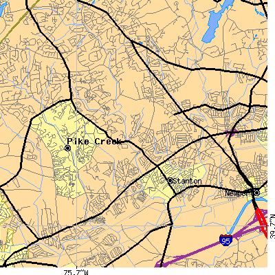 Zip code 19808 close-up map