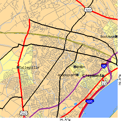 Zip code 19810 close-up map