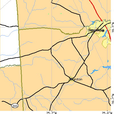 Zip code 19938 close-up map