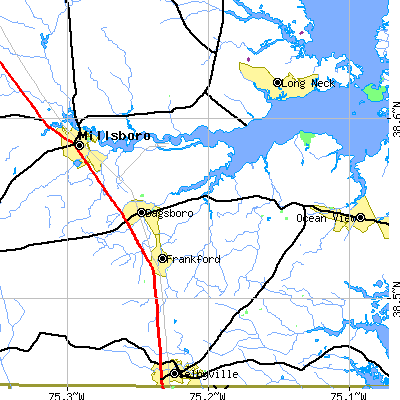 Zip code 19939 close-up map