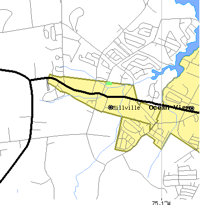 Zip code 19967 close-up map