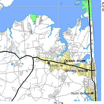 Zip code 19970 close-up map