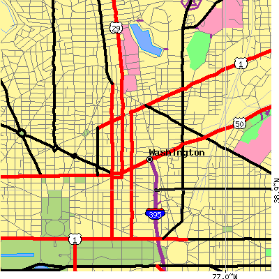 Zip code 20001 close-up map