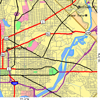 Zip code 20002 close-up map