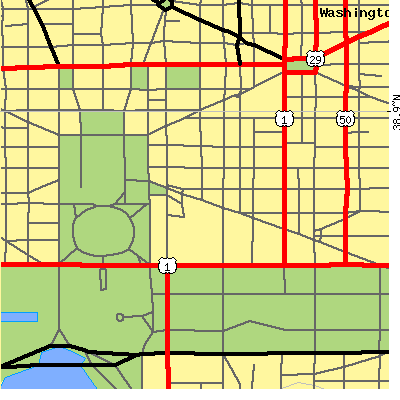 Zip code 20004 close-up map