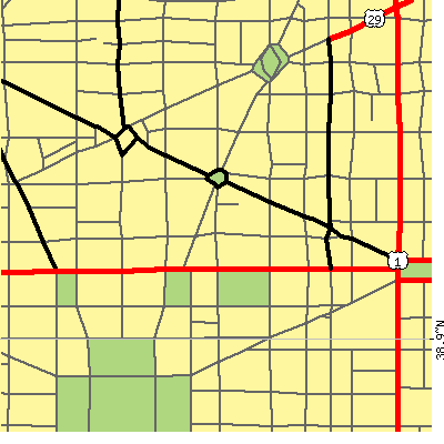 Zip code 20005 close-up map