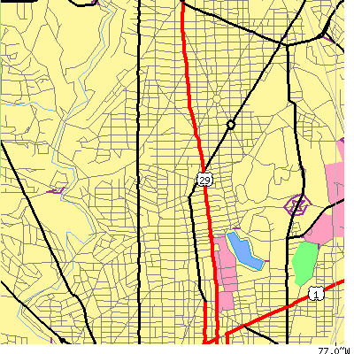 Zip code 20010 close-up map