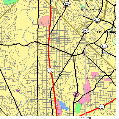 Zip code 20011 close-up map
