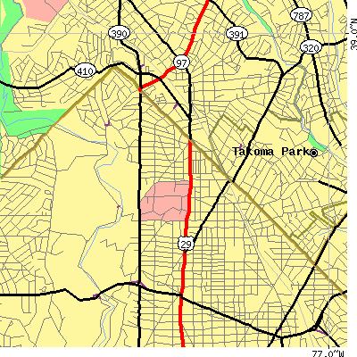 Zip code 20012 close-up map