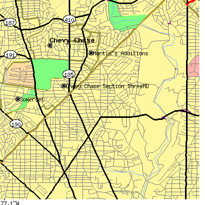 Zip code 20015 close-up map
