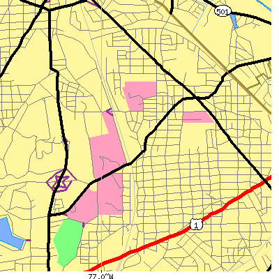 Zip code 20017 close-up map