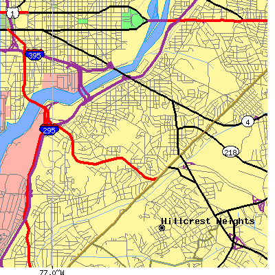 Zip code 20020 close-up map