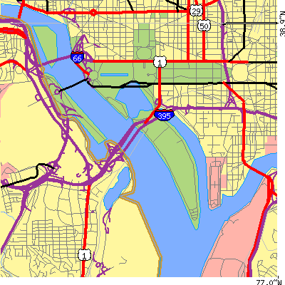 Zip code 20024 close-up map