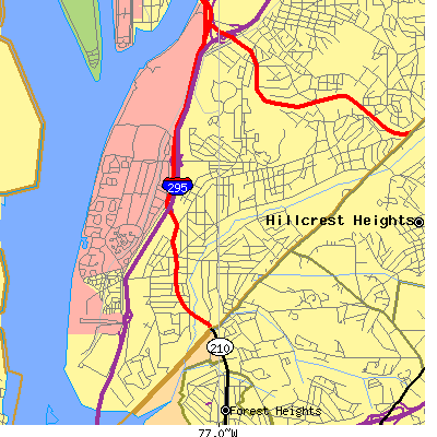 Zip code 20032 close-up map