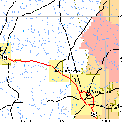 Zip code 36351 close-up map
