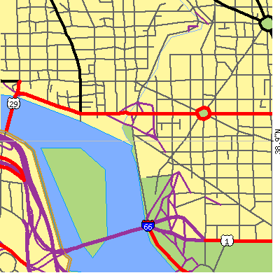 Zip code 20037 close-up map