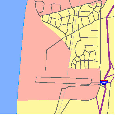 Zip code 20375 close-up map
