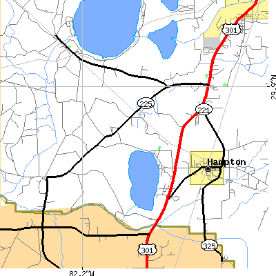 Zip code 32044 close-up map