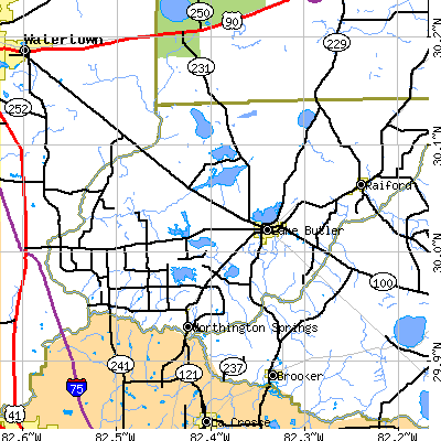 Zip code 32054 close-up map