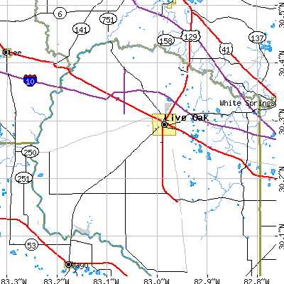 Zip code 32060 close-up map