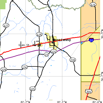 Zip code 32063 close-up map