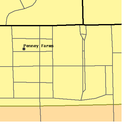 Zip code 32079 close-up map