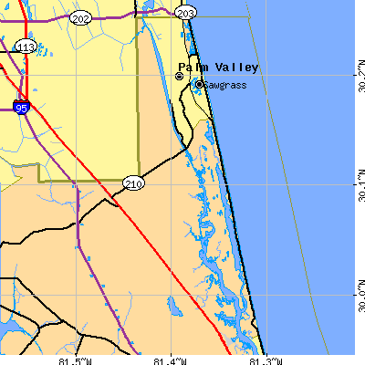 Zip code 32082 close-up map