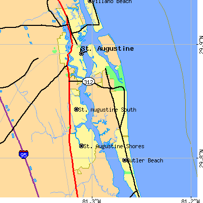 Zip code 32084 close-up map