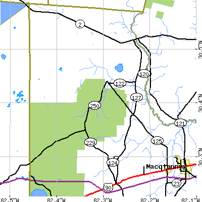 Zip code 32087 close-up map
