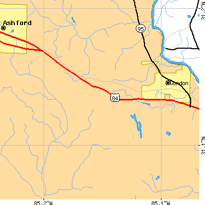 Zip code 36370 close-up map