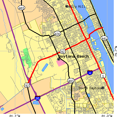 Zip code 32114 close-up map
