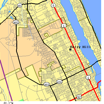 Zip code 32117 close-up map