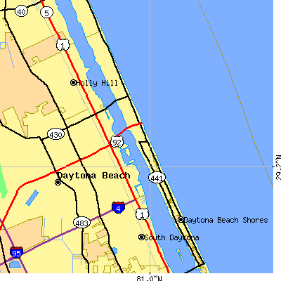 Zip code 32118 close-up map