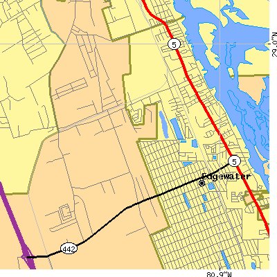 Zip code 32132 close-up map
