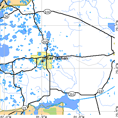 Zip code 32148 close-up map