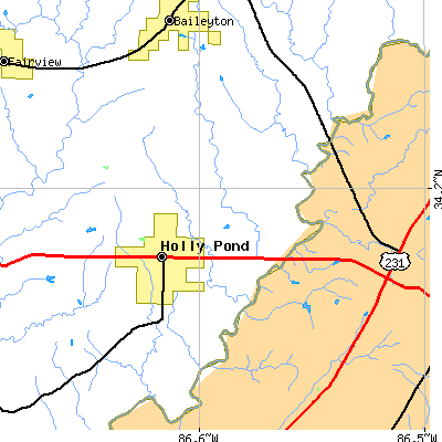 Zip code 35083 close-up map