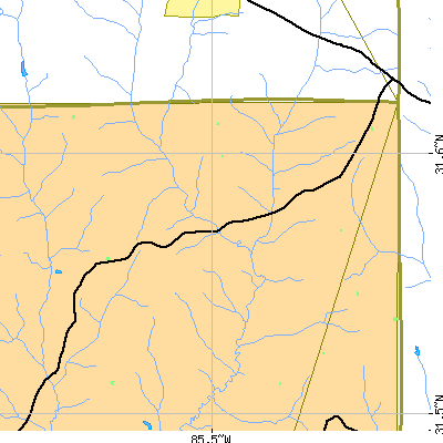 Zip code 36374 close-up map