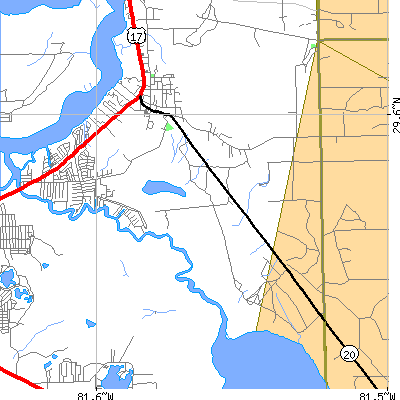 Zip code 32187 close-up map