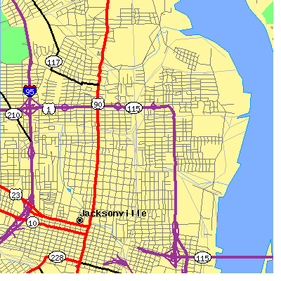 Zip code 32206 close-up map