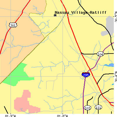 Zip code 32219 close-up map