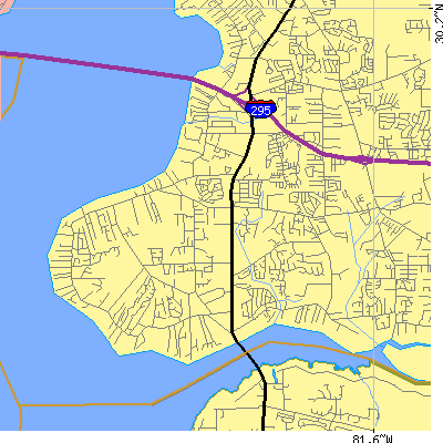 Zip code 32223 close-up map