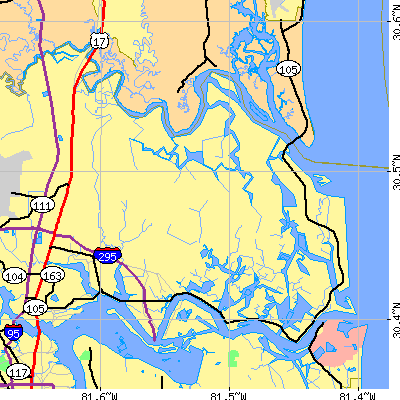 Zip code 32226 close-up map