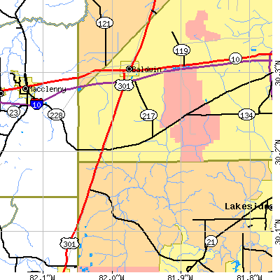 Zip code 32234 close-up map