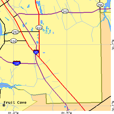 Zip code 32256 close-up map