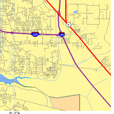 Zip code 32258 close-up map